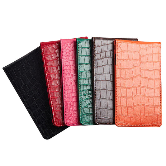 Crocodile pattern golf scorecard holders in multiple colors, 11 × 19 cm